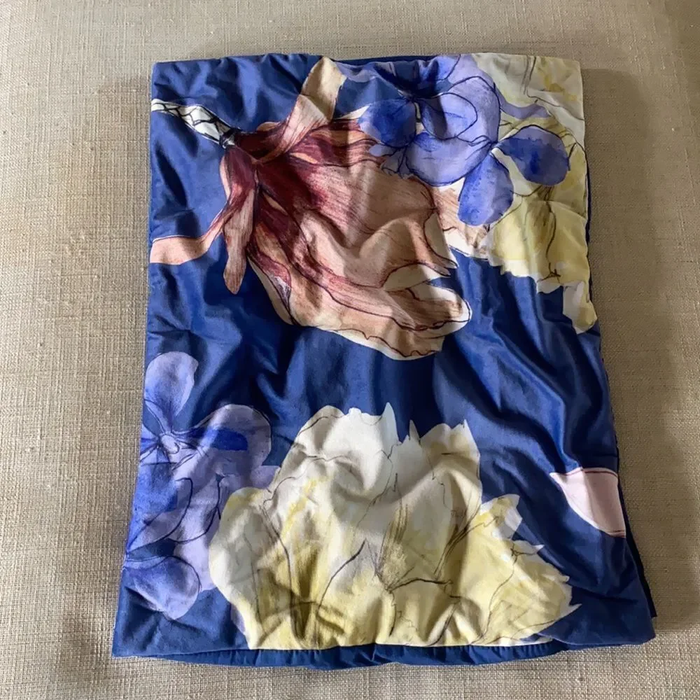 Anthropologie Velvet Ella Shams (2) Blue Floral NWOT